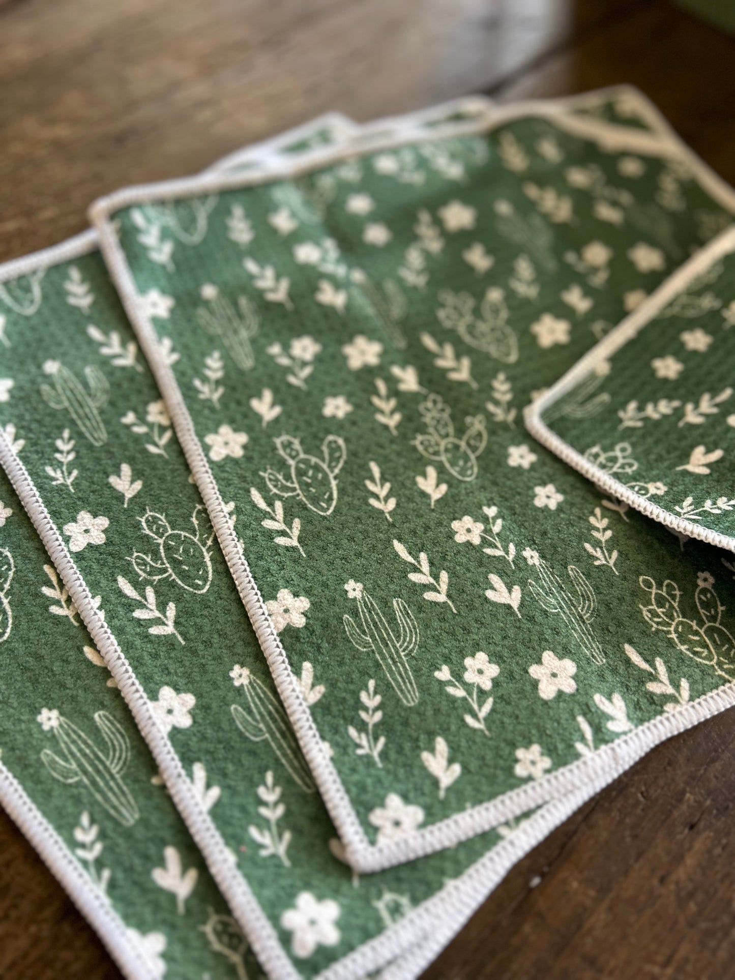Cactus Garden - 2 sided - Set of 3 Dishcloths