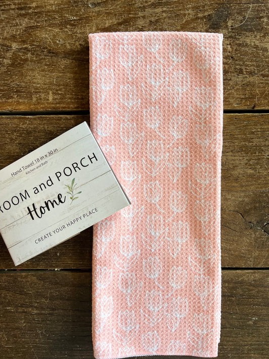 Pink Tulips- Hand Towel