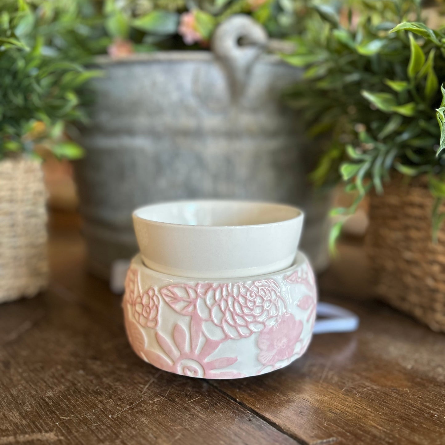 Pink Flower Ceramic Wax Warmer