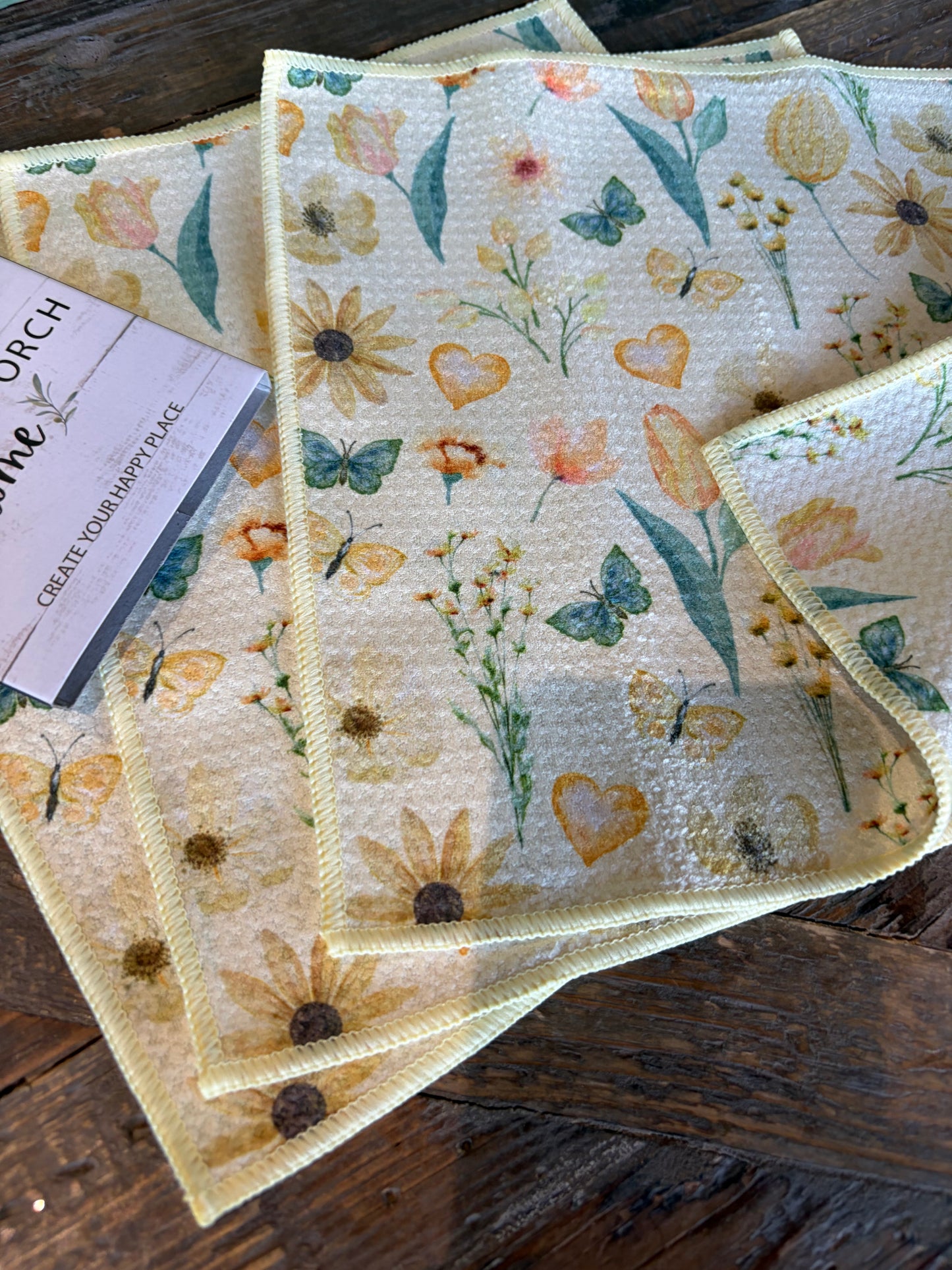 Spring Garden - 2 sided - Set of 3 Dishcloths - Room and Porch