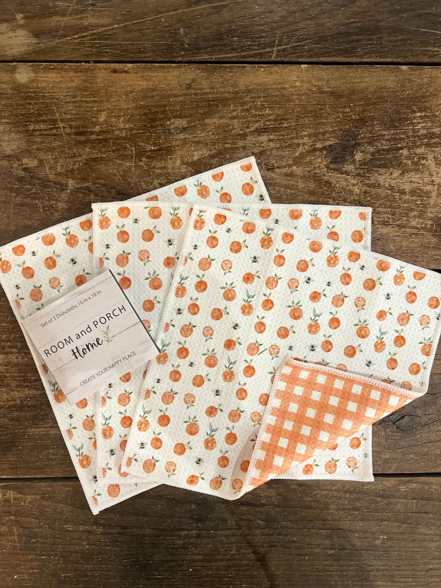 Oranges - 2 sided - Set of 3 Dishcloths