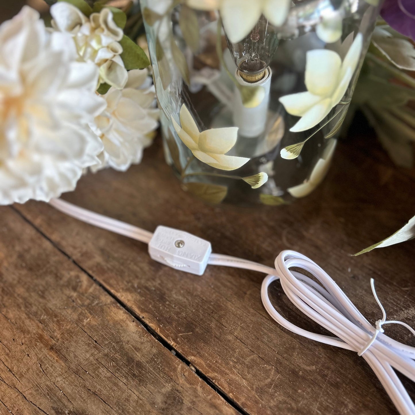 Floral Mason Jar Wax Warmer