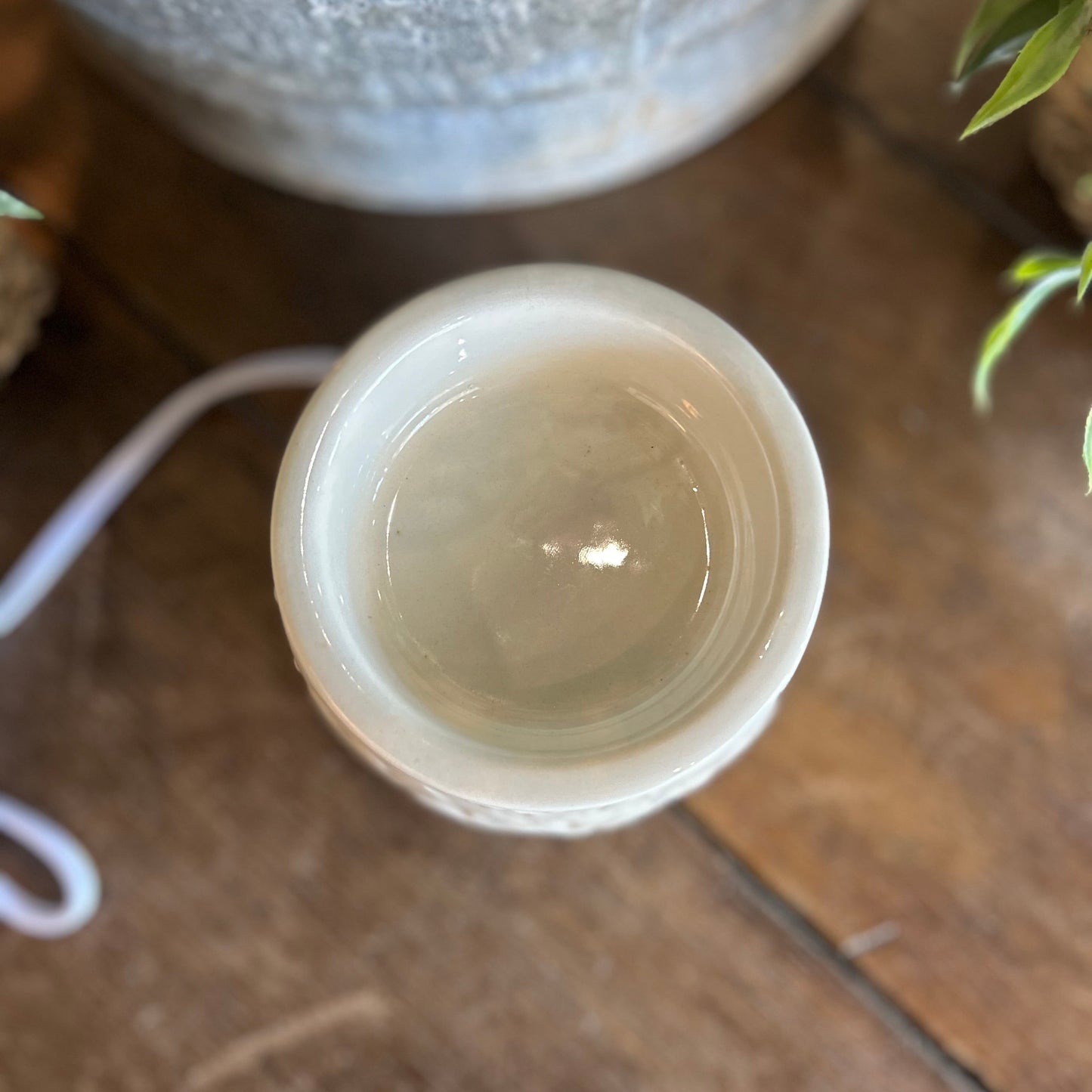 Ivory Floral Ceramic Wax Warmer