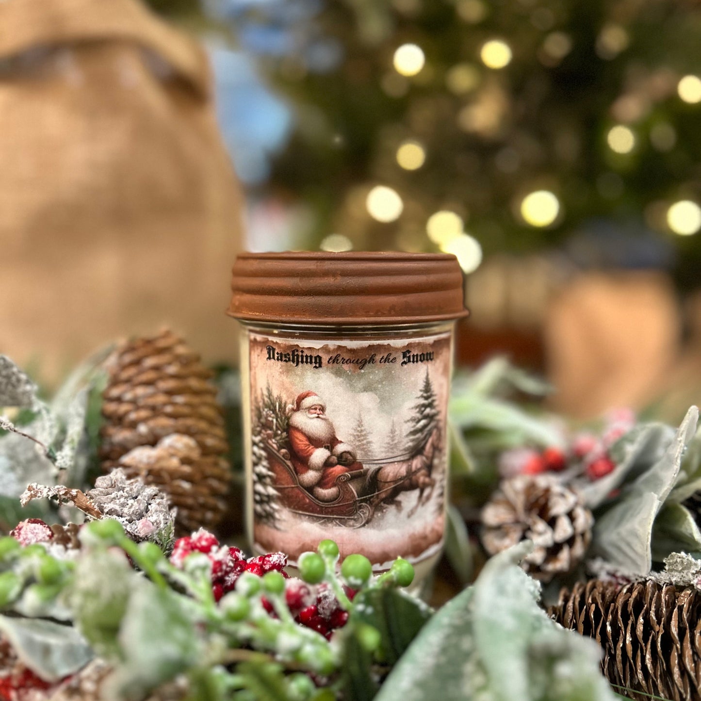 Dashing Through The Snow Candle