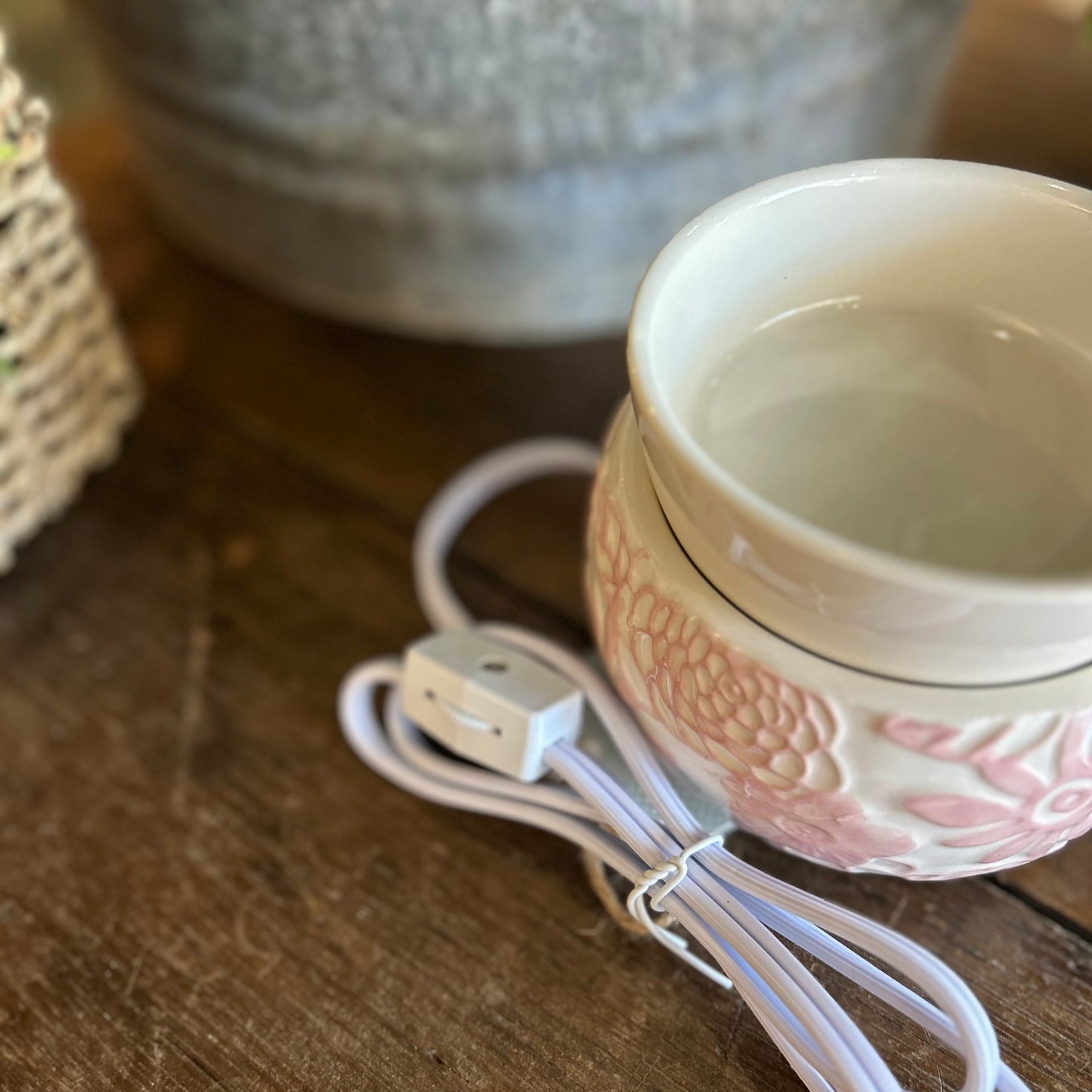 Pink Flower Ceramic Wax Warmer