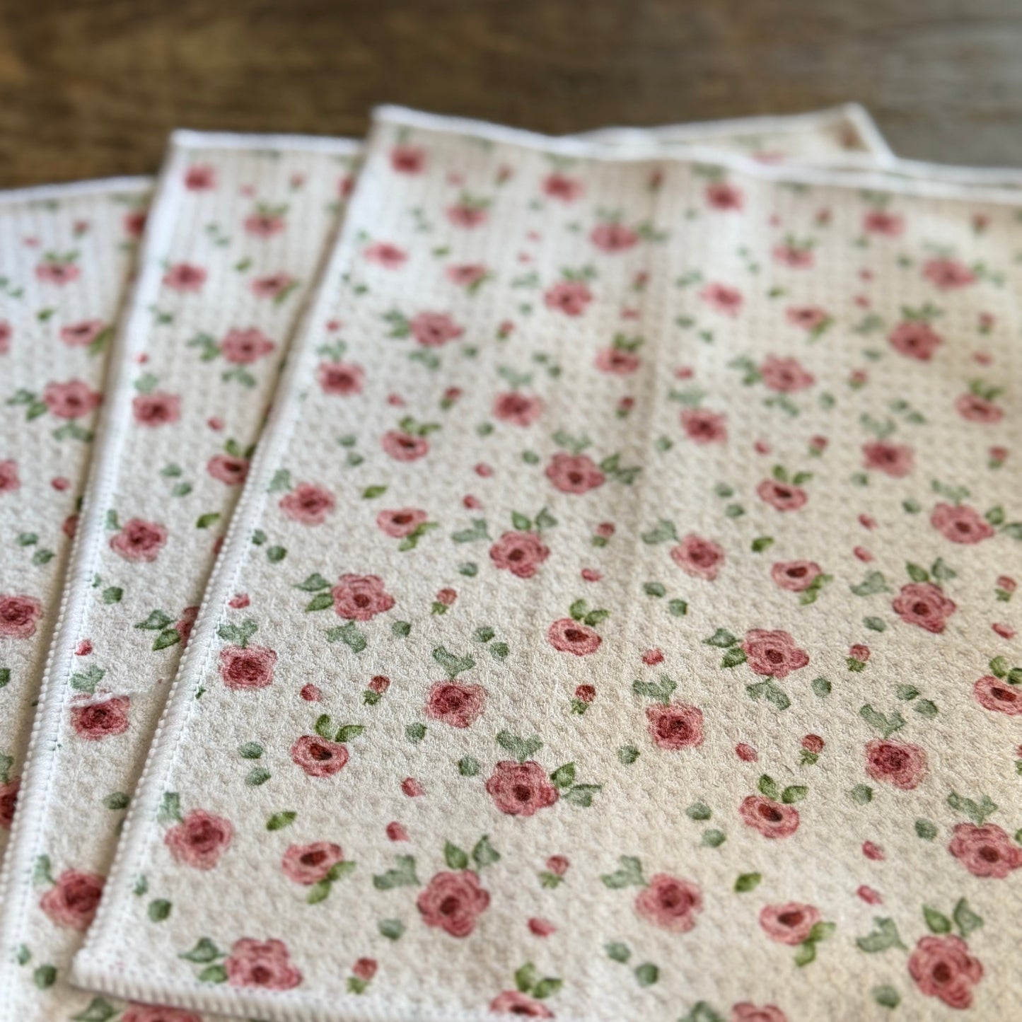 Rose Garden - 2 sided - Set of 3 Dishcloths - Room and Porch