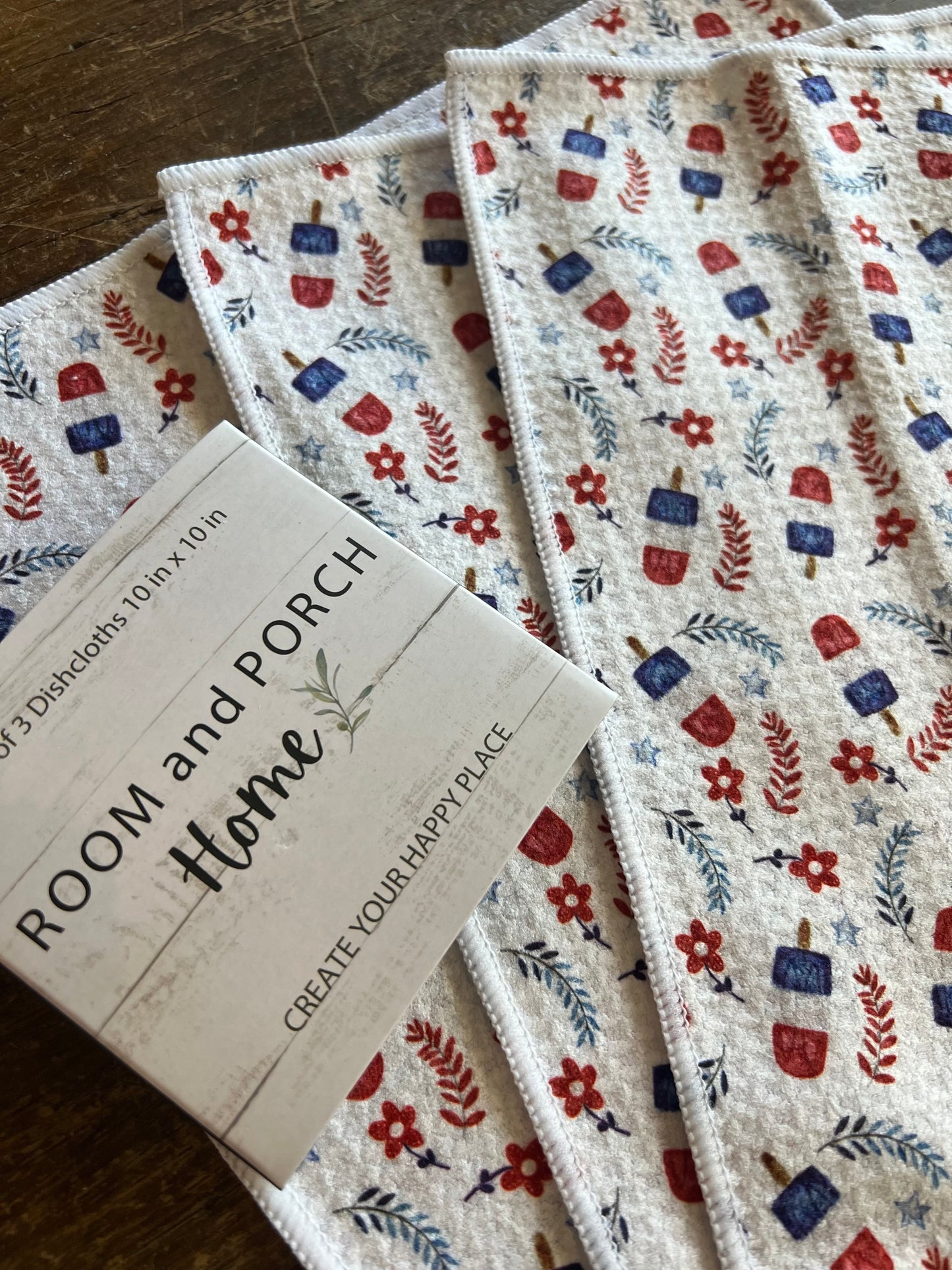 Rocket Popsicles - 2 sided - Set of 3 Dishcloths