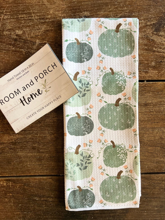 Sage Pumpkins - Double Sided - Hand Towel