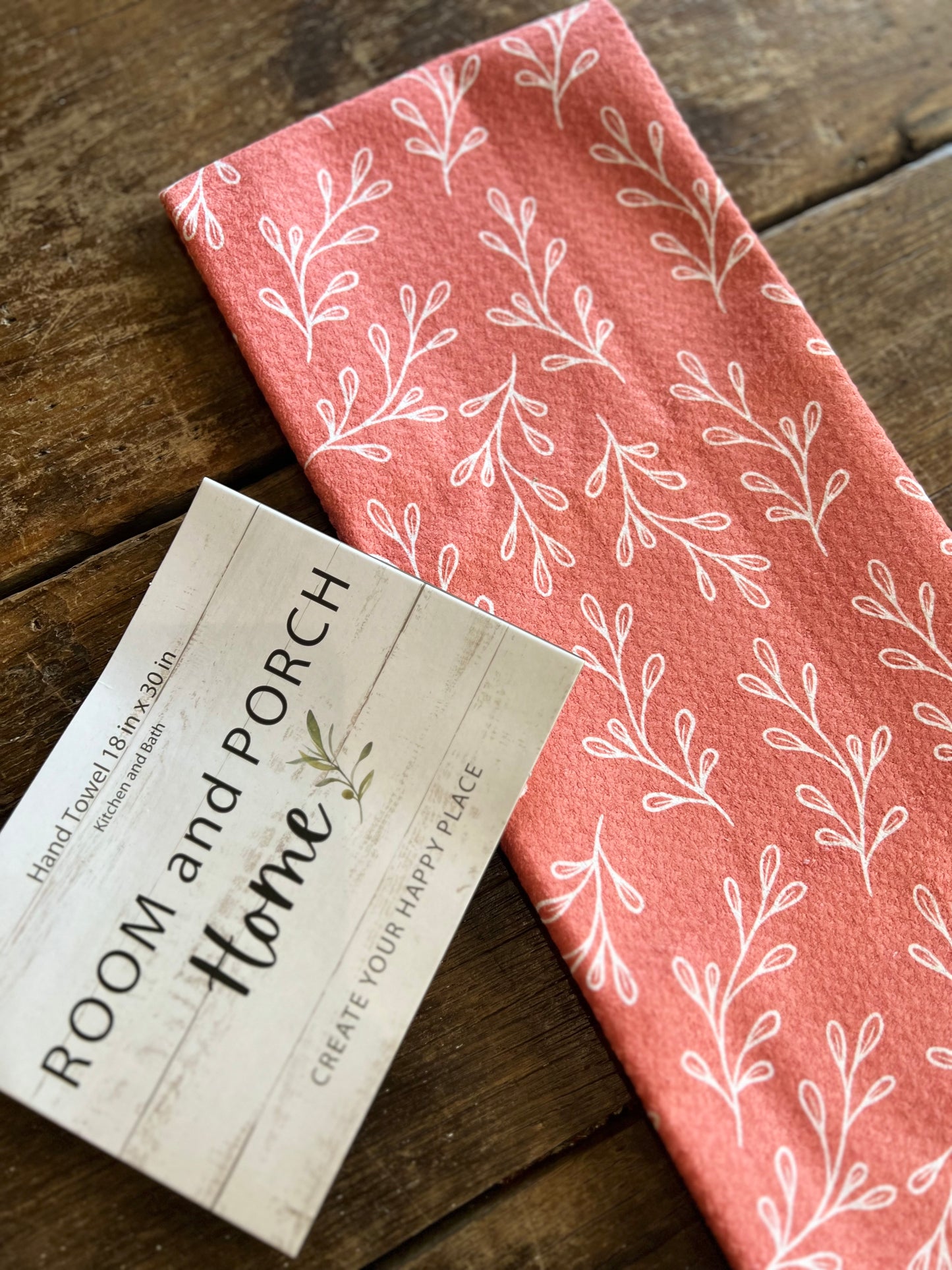 Salmon Spice Leaves - Double Sided - Hand Towel