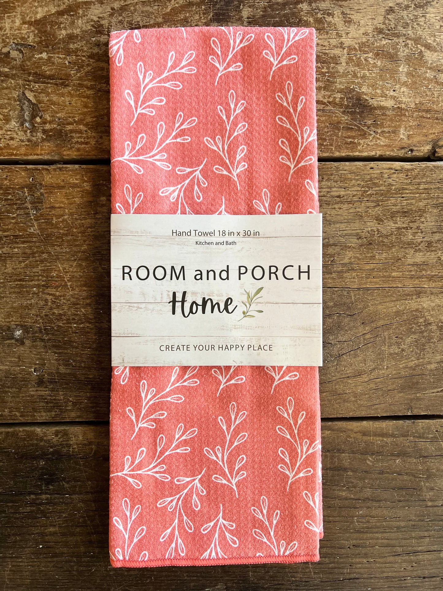 Salmon Spice Leaves - Double Sided - Hand Towel