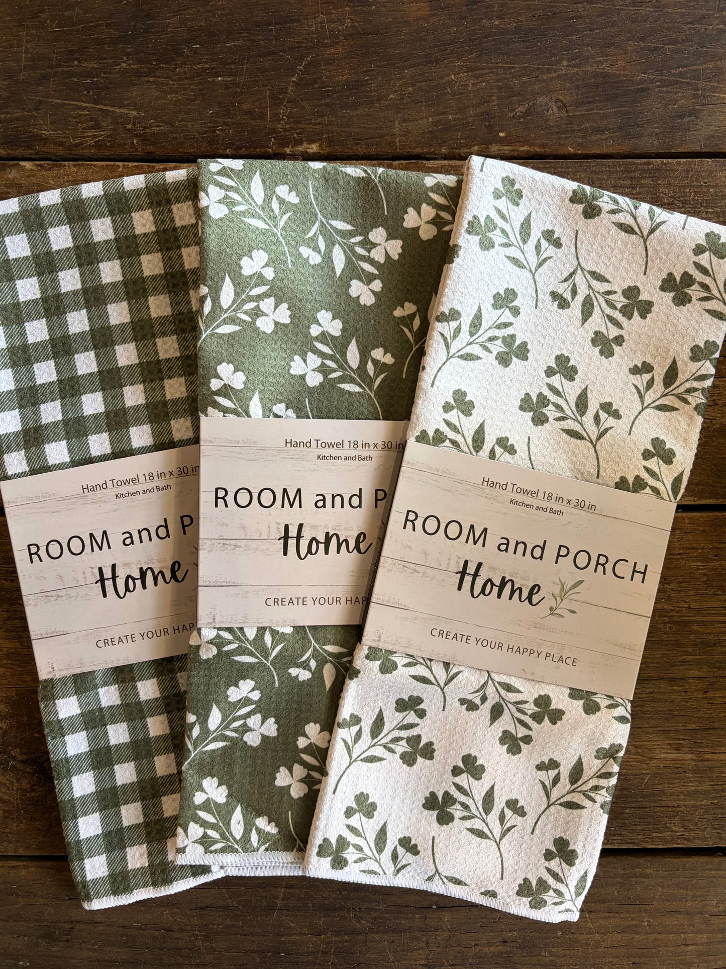 Meadow Gingham - Double Sided - Hand Towel - Room and Porch
