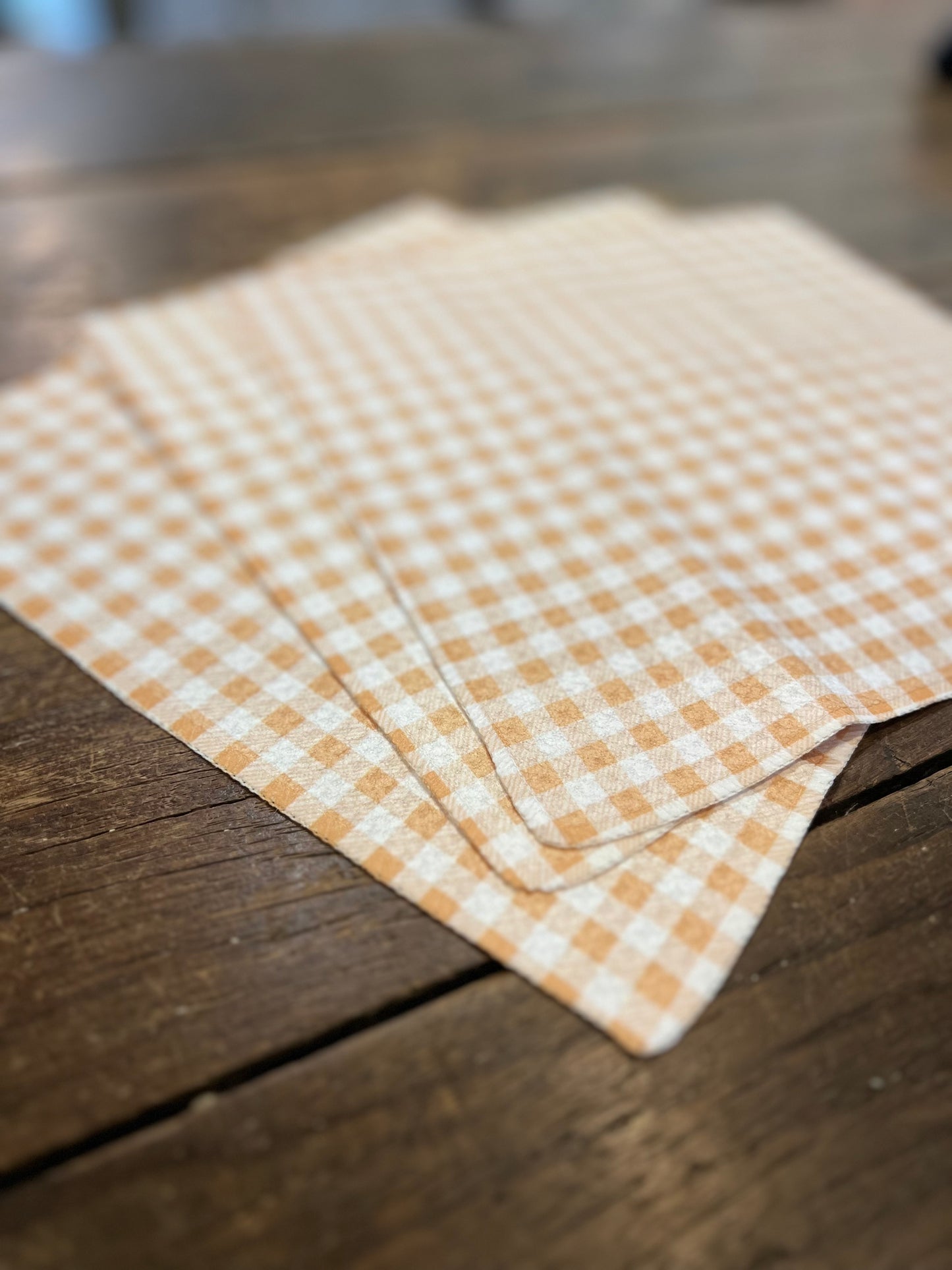 Golden Gingham - Set of 3 Dishcloths