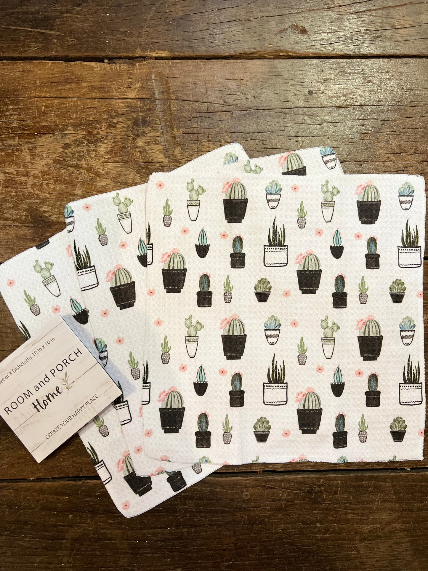 Cactus in Pots - Set of 3 Dishcloths
