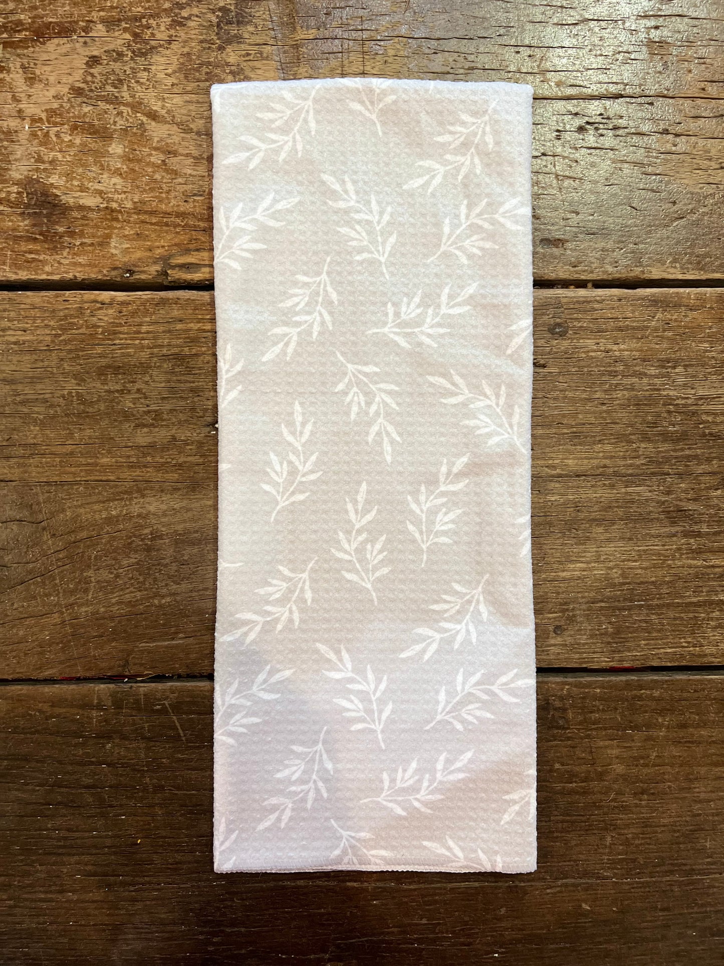 Calm Leaves - Gray and White - Hand Towel