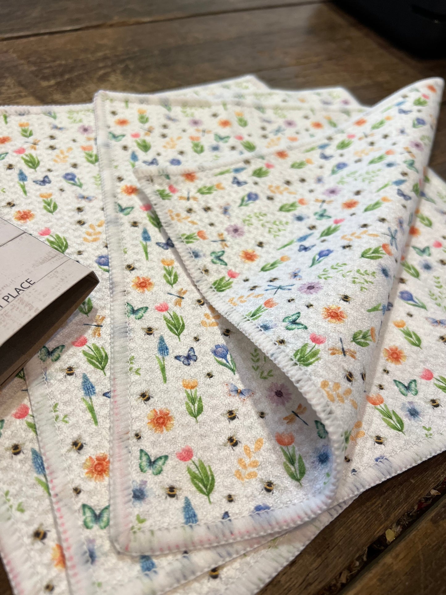Spring Flowers - 2 sided - Set of 3 Dishcloths