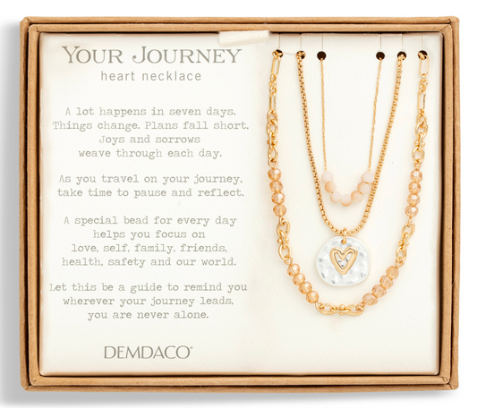 Beaded Love Necklace - Champagne