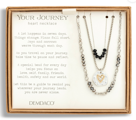 Beaded Love Necklace - Black