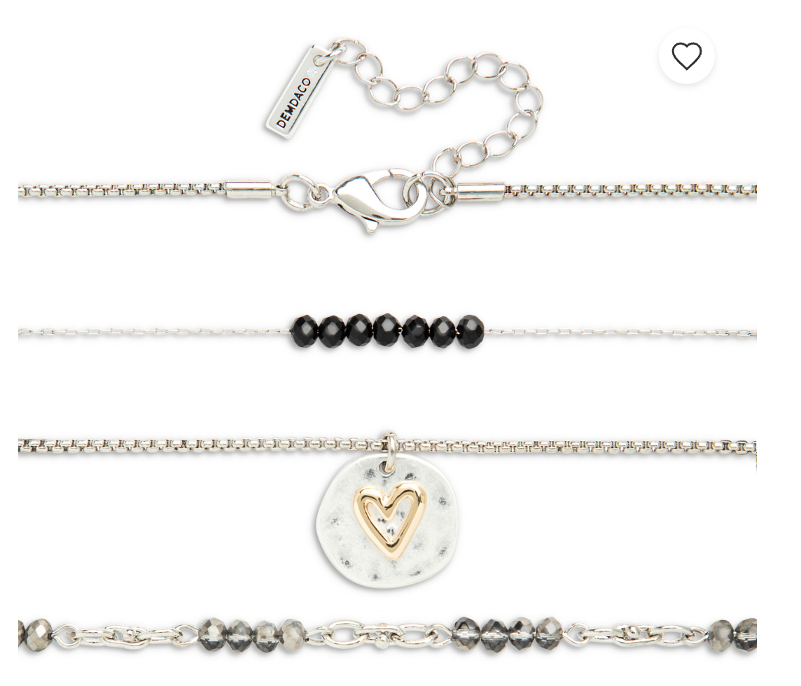 Beaded Love Necklace - Black