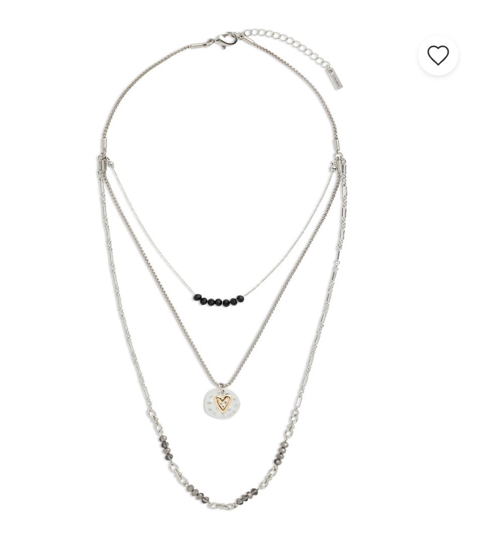Beaded Love Necklace - Black