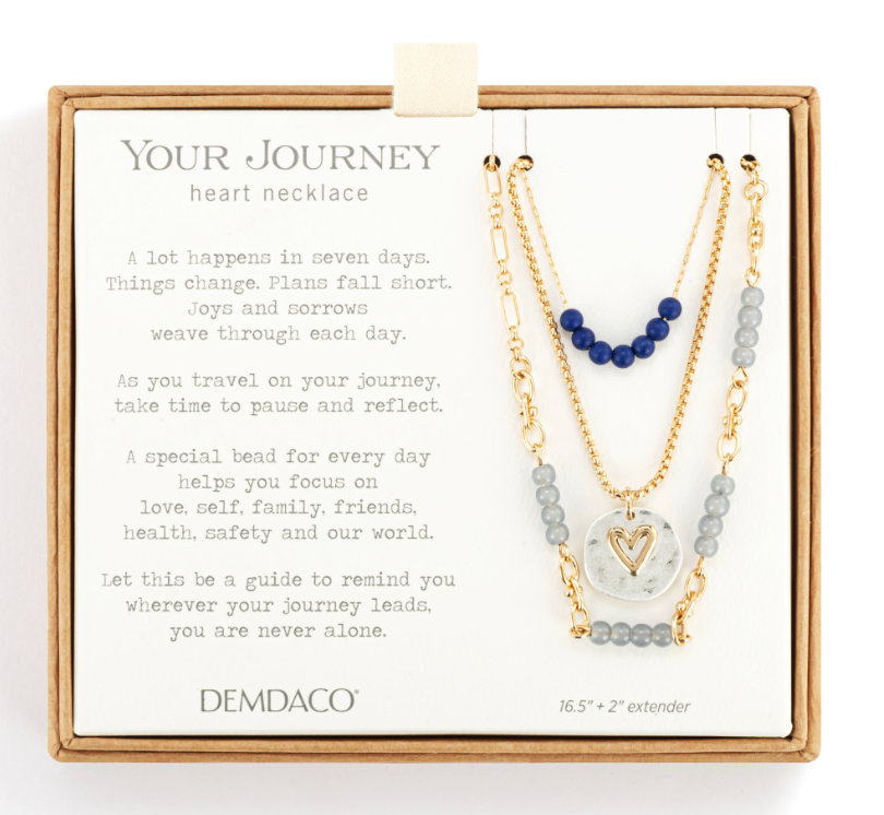 Beaded Love Necklace - Indigo