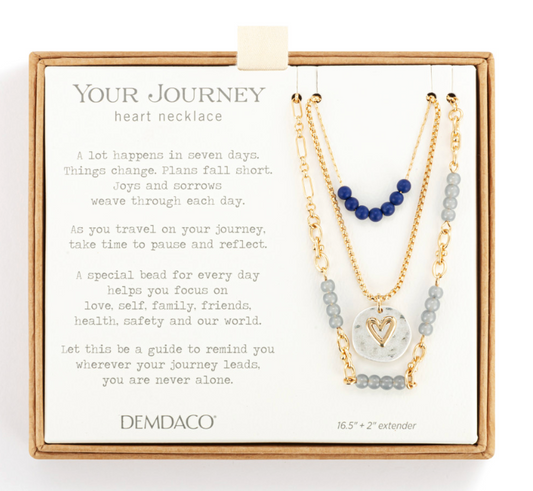 Beaded Love Necklace - Indigo
