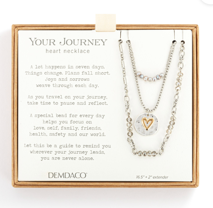 Beaded Love Necklace - Gray
