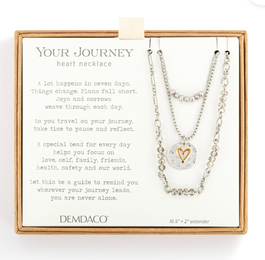 Beaded Love Necklace - Gray