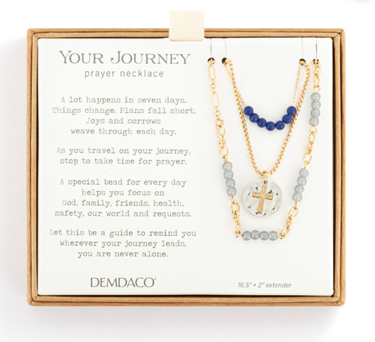Beaded Prayer Necklace - Indigo
