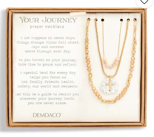 Beaded Prayer Necklace - Champagne