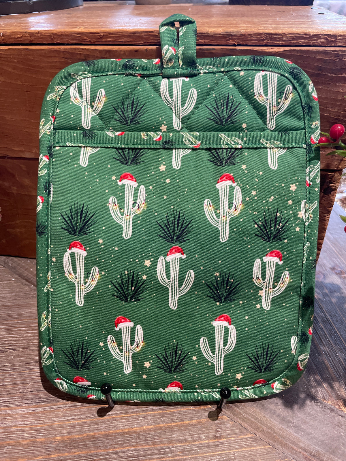 Christmas Cactus Pocket Oven Mitt