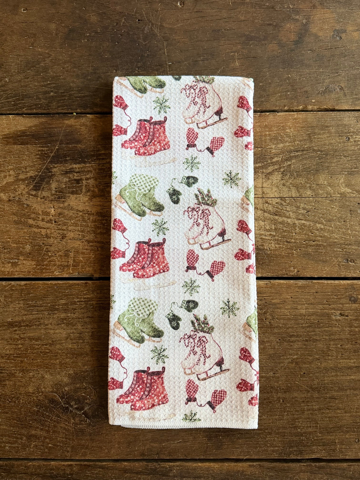 Skates & Snowflakes - Double Sided - Hand Towel