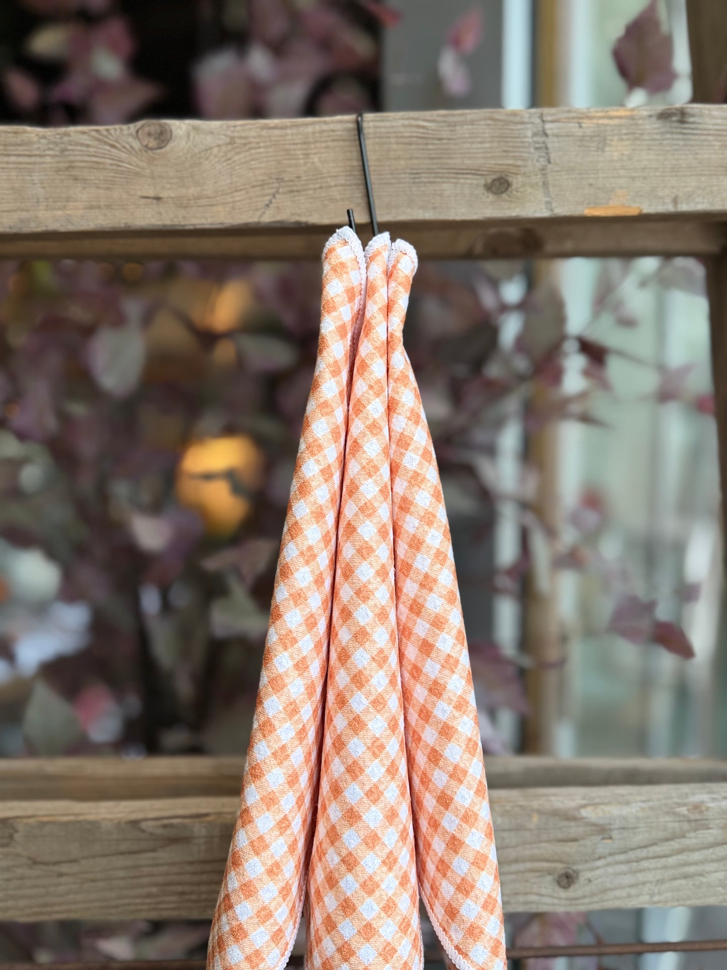 Pumpkin Pie Gingham - 2 Sided - Set of 3 Dishcloths
