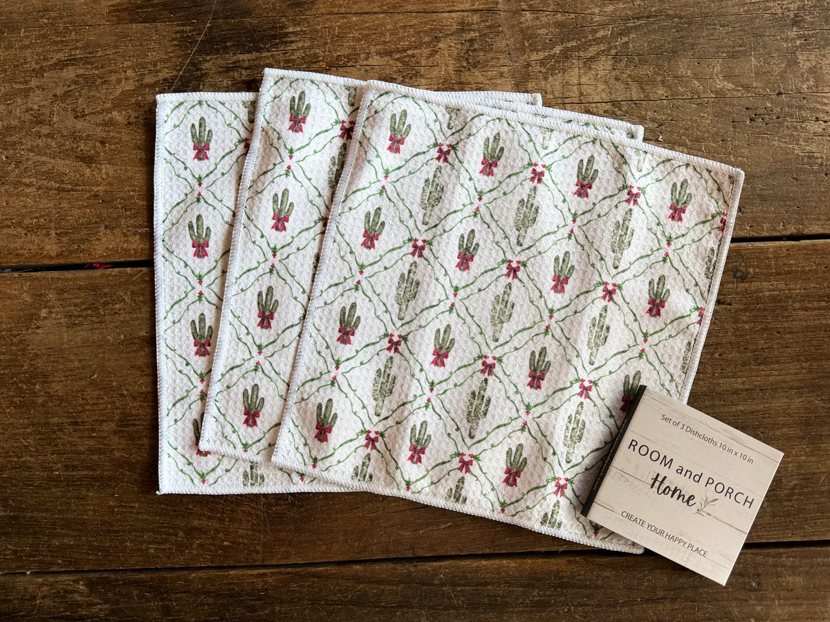 Saguaro & Holly - 2 Sided - Set of 3 Dishcloths