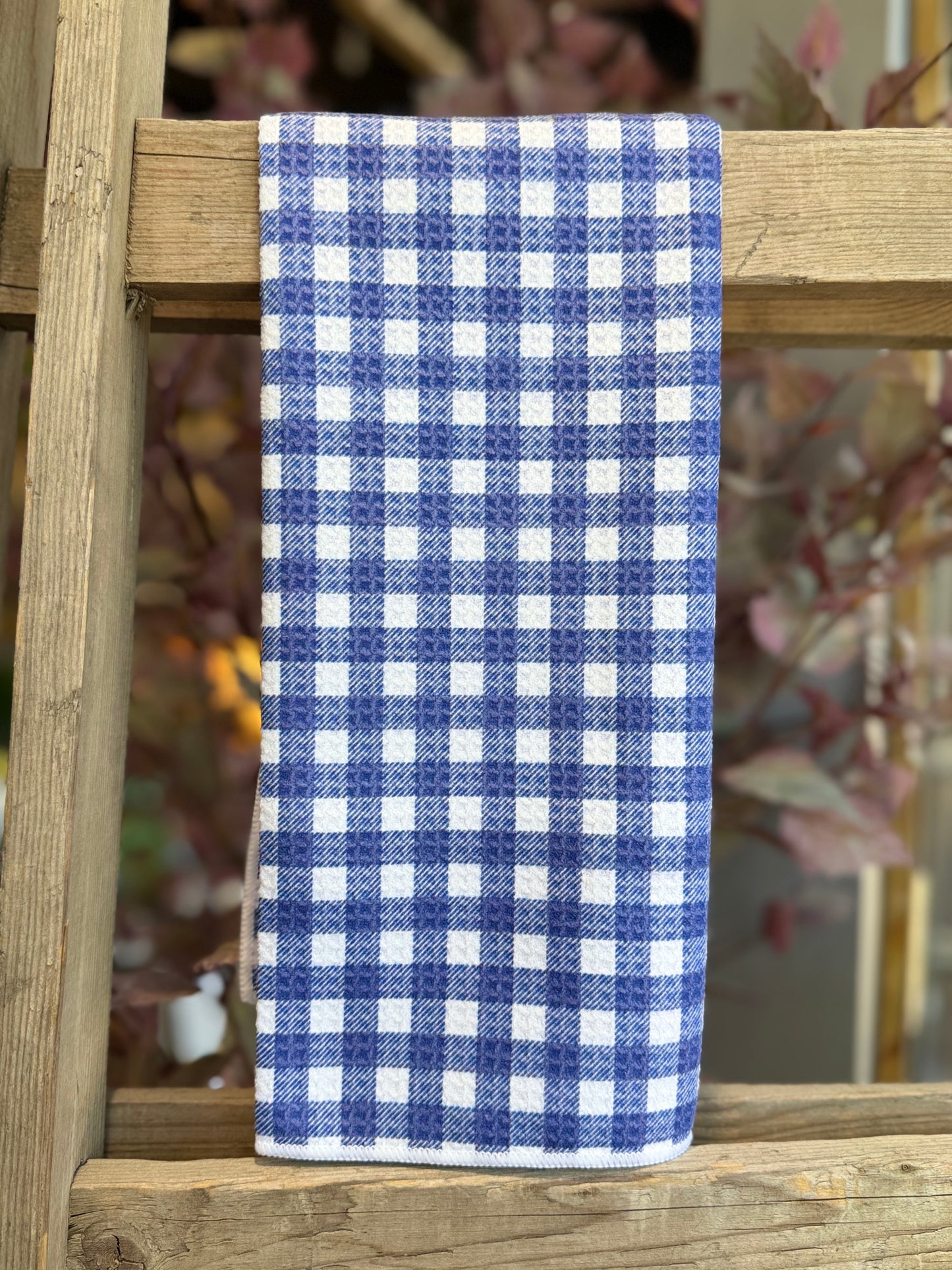 Blueberry Gingham - Double Sided - Hand Towel - Room and Porch 