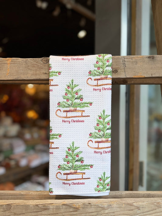 Vintage Merry Christmas - Double Sided - Hand Towel