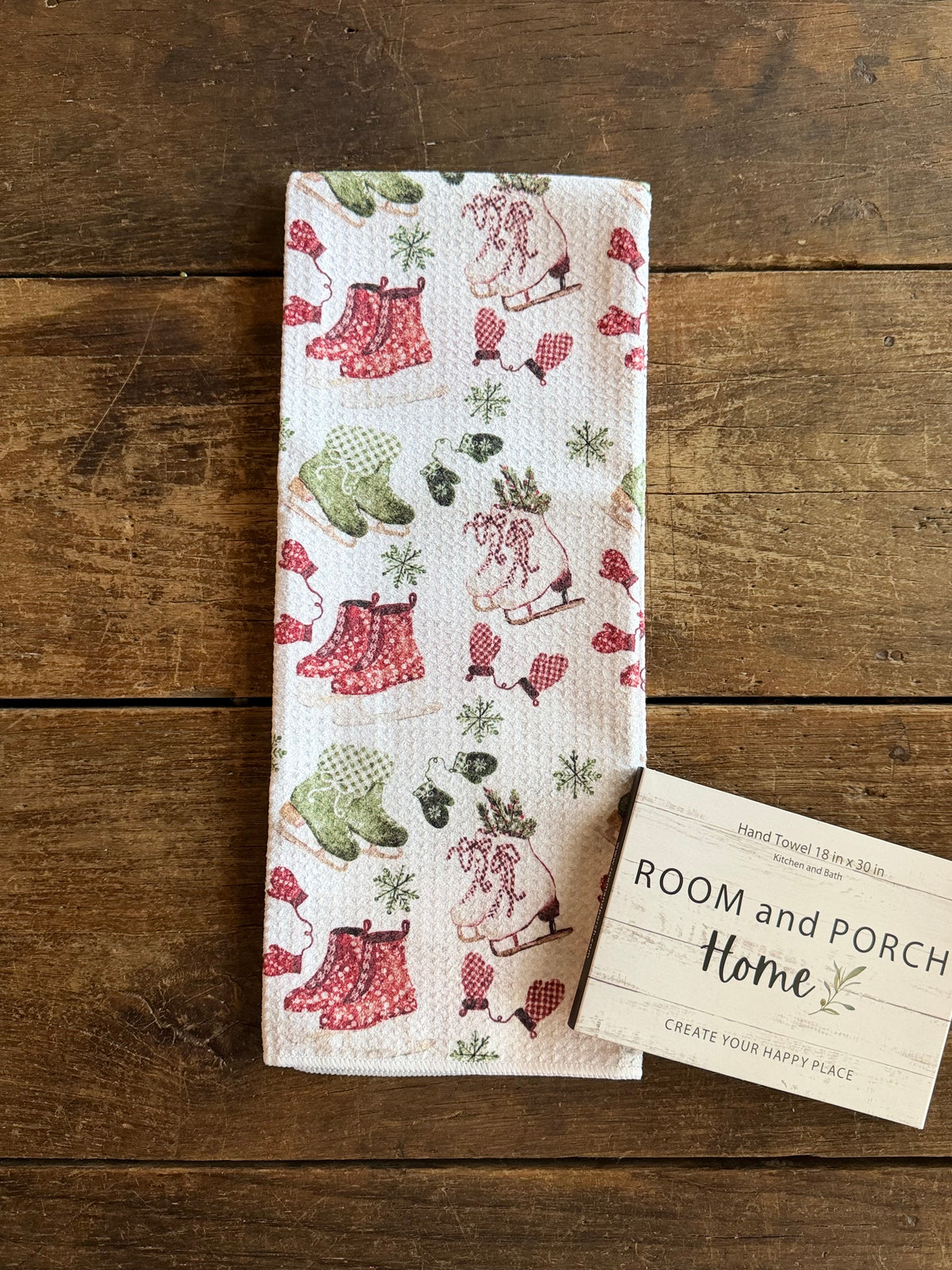 Skates & Snowflakes - Double Sided - Hand Towel