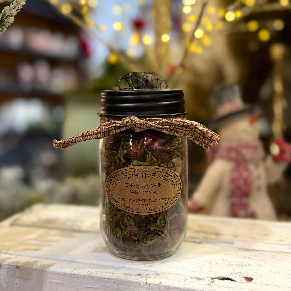 Christmas in Arizona Primitive Potpourri Jar