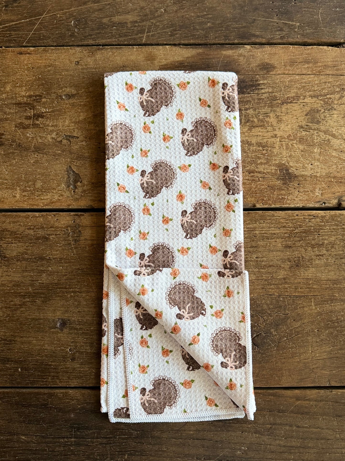 Turkey Rose Cottage- Double Sided - Hand Towel