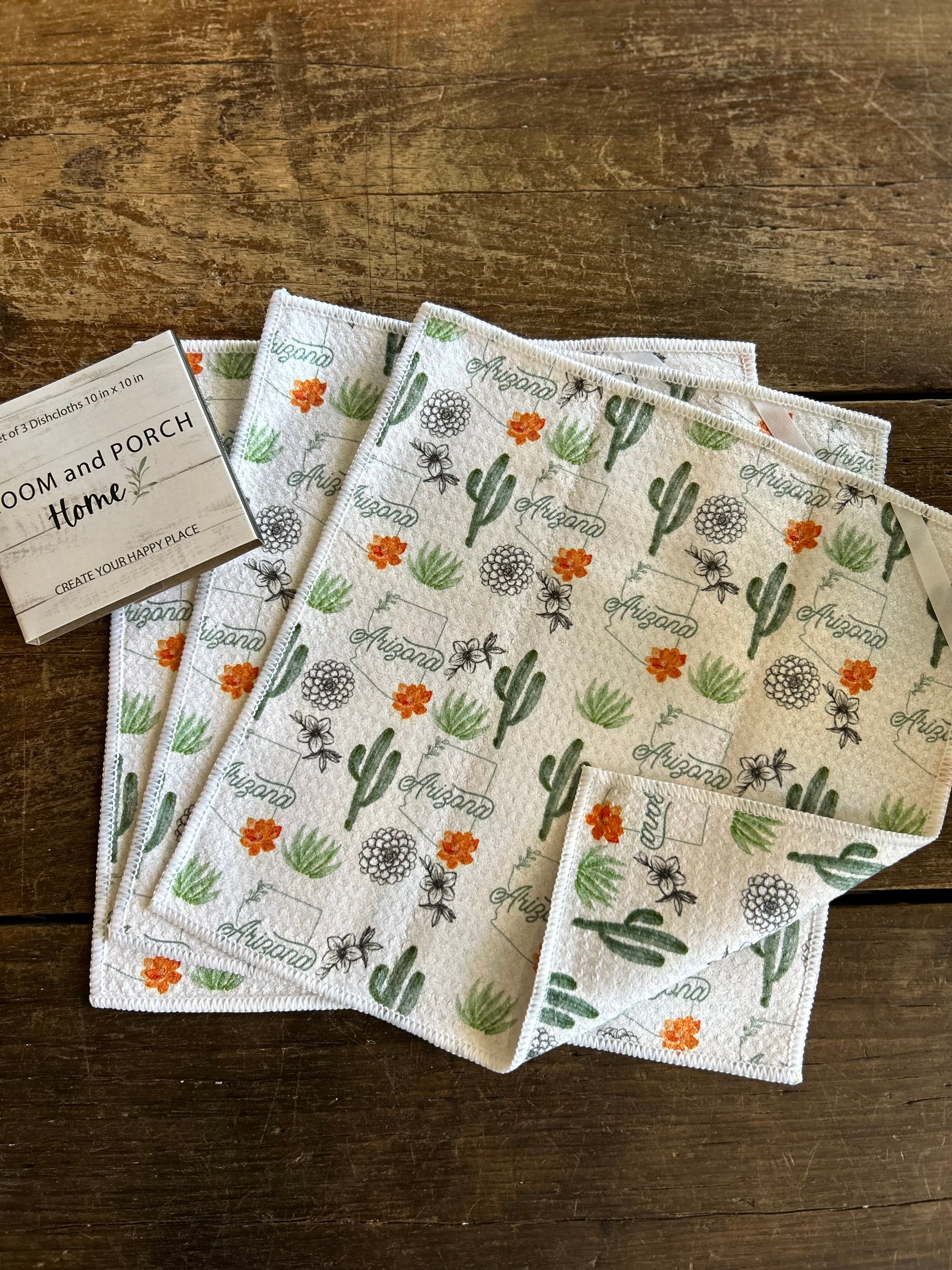 Arizona Beauty - 2 sided - Set of 3 Dishcloths - Room and Porch 