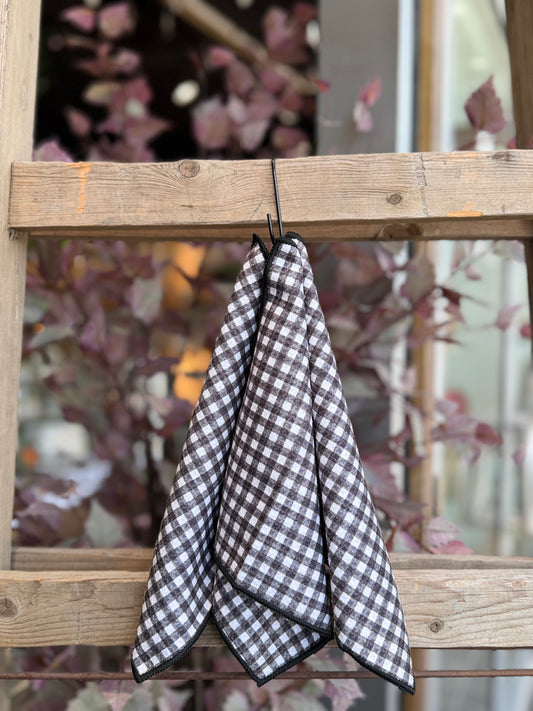 Black Gingham - 2 Sided - Set of 3 Dishcloths