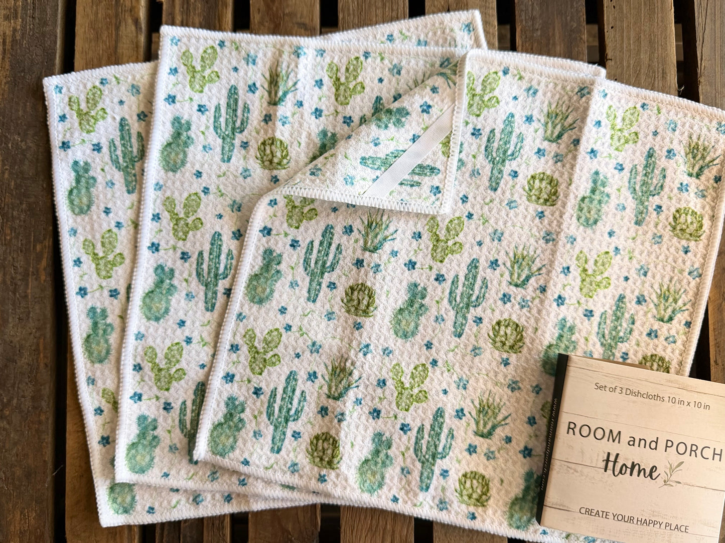 Blooming Desert Vines - 2 sided - Set of 3 Dishcloths