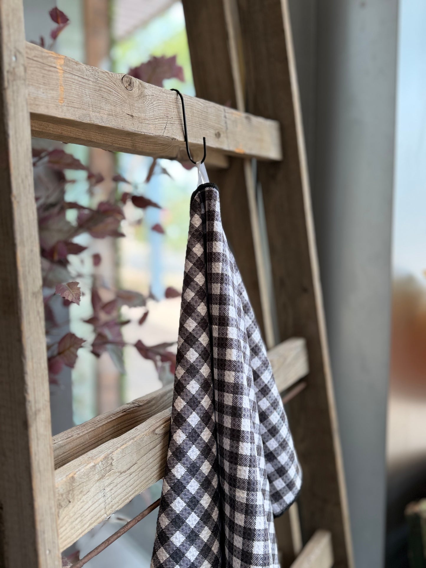 Black Gingham - Double Sided - Hand Towel
