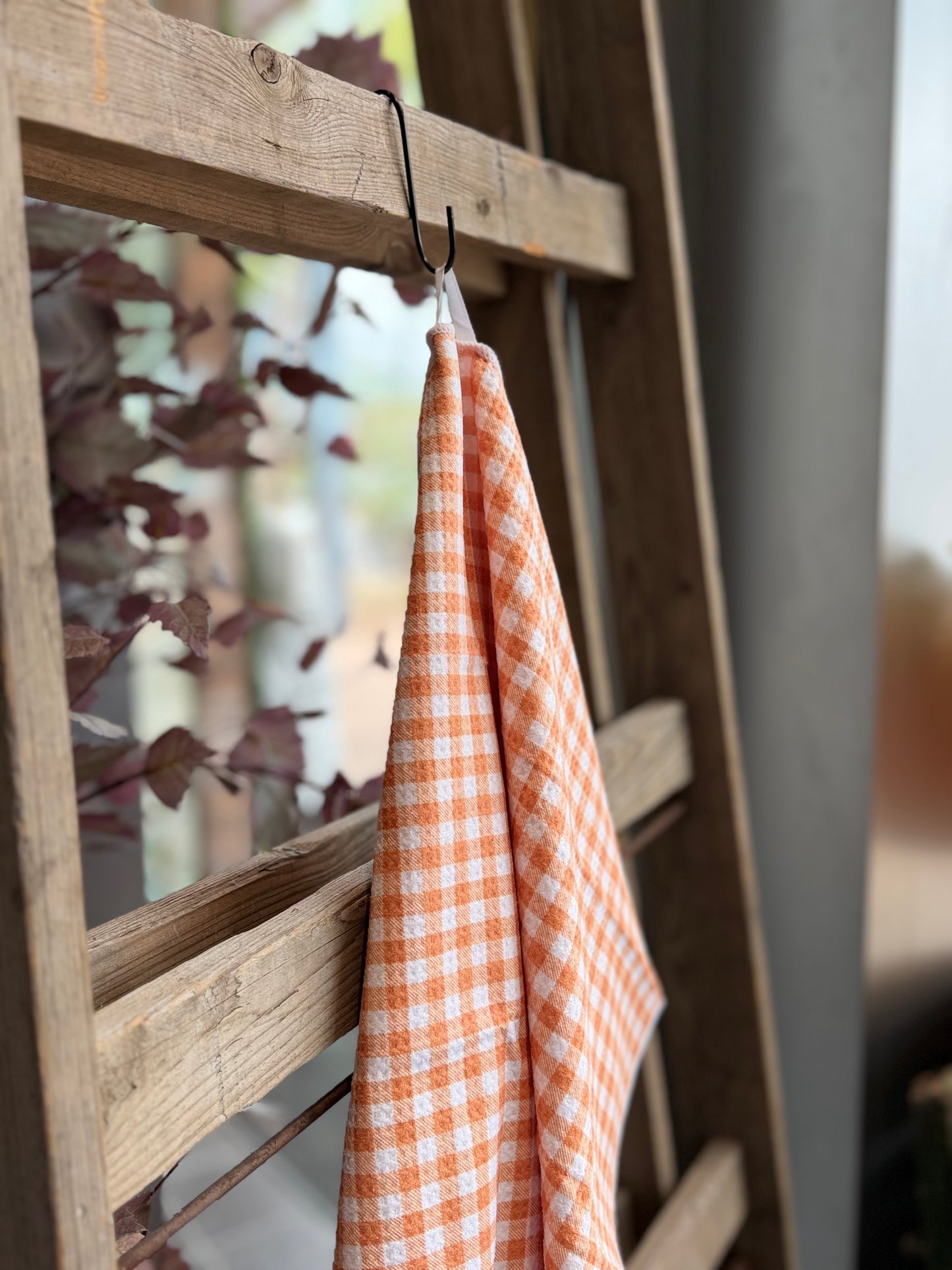 Pumpkin Pie Gingham - Double Sided - Hand Towel