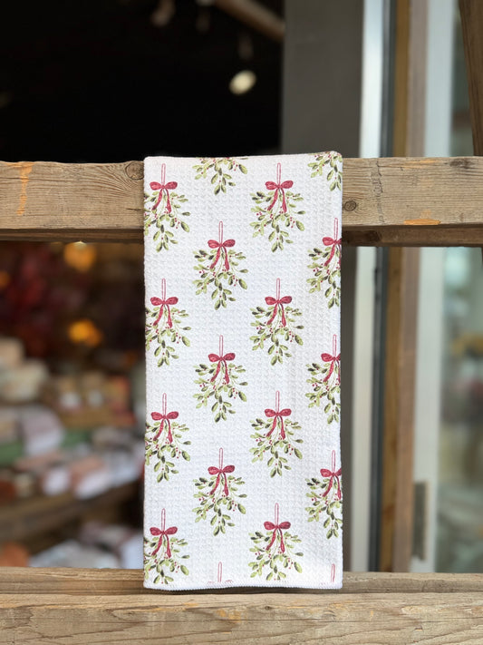 Mistletoe Kisses - Double Sided - Hand Towel