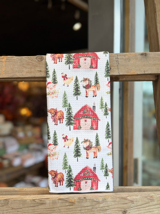 Mable's Christmas Barn - Double Sided - Hand Towel