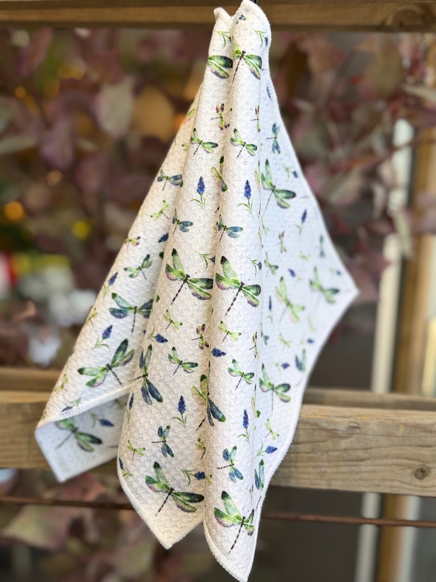 Dragonfly Garden - 2 sided - Set of 3 Dishcloths