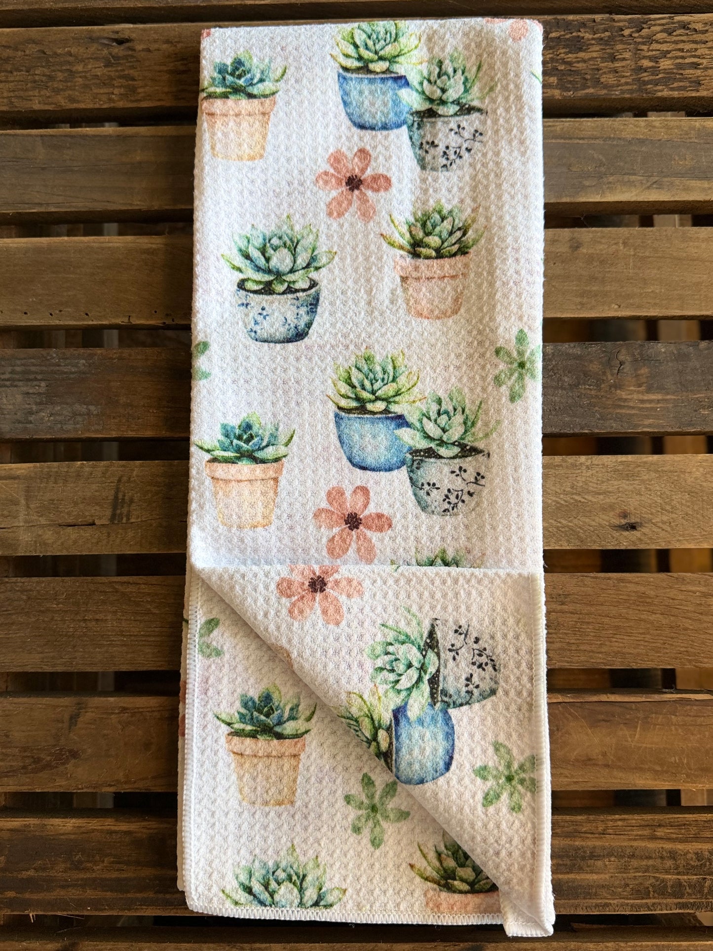 Succulent Garden - Double Sided - Hand Towel