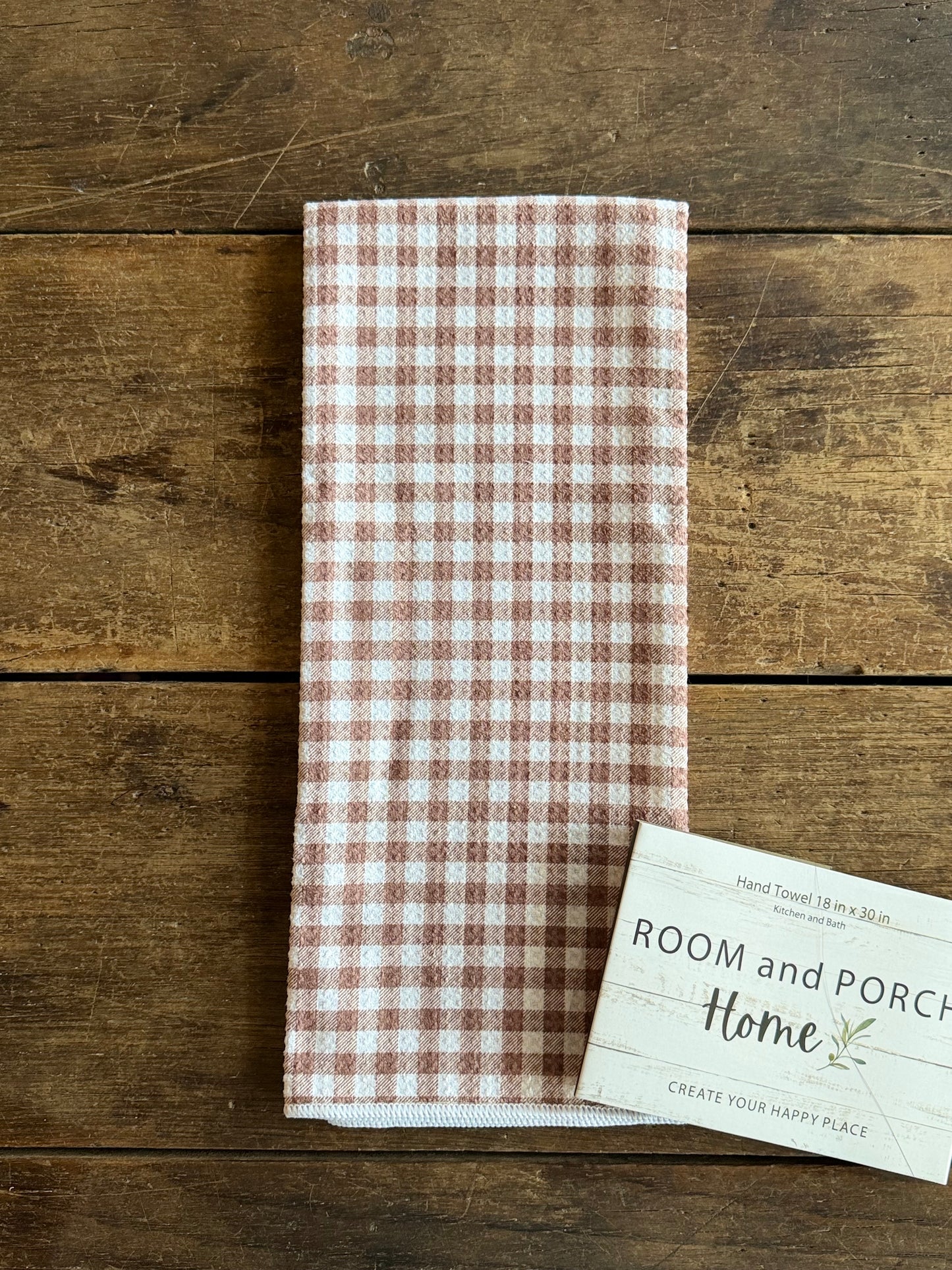 Harvest Truffle Gingham- Double Sided - Hand Towel