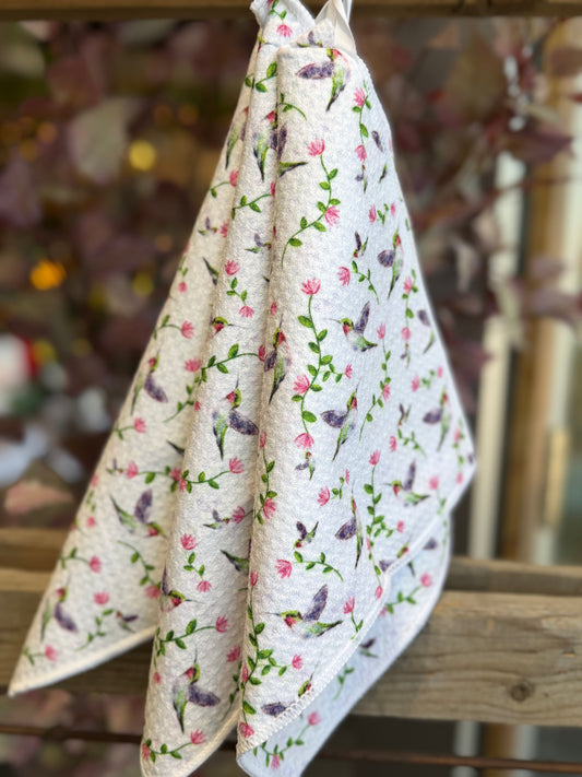 Hummingbird Paradise - 2 sided - Set of 3 Dishcloths