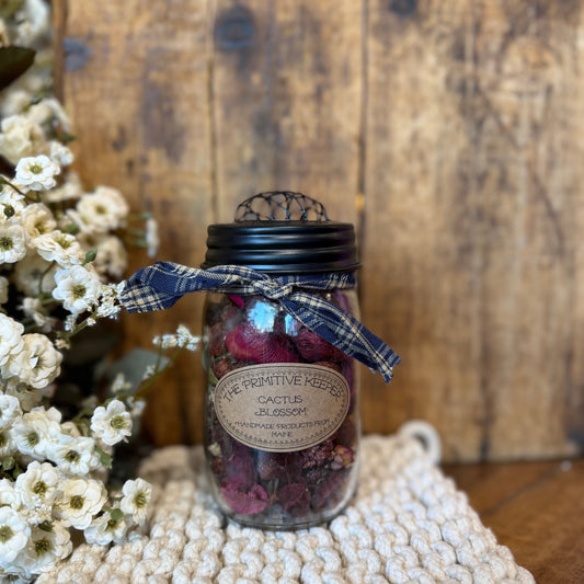 Cactus Blossom Primitive Potpourri Jar